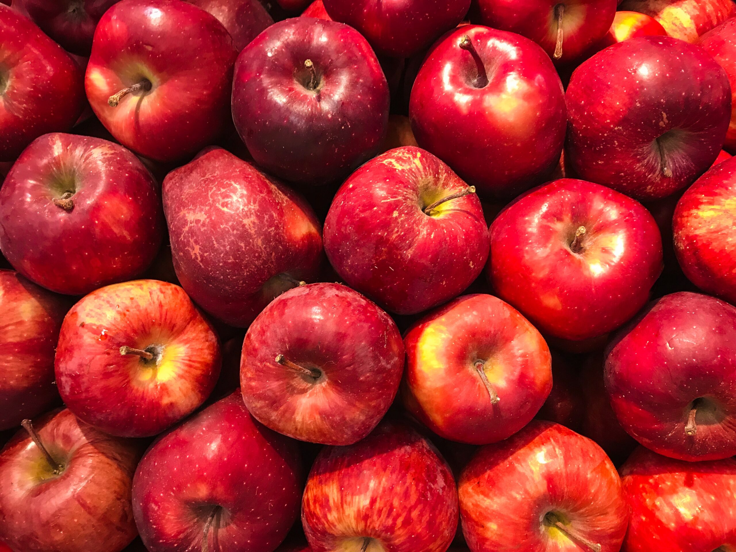 Full frame of red apples, bunch of apples