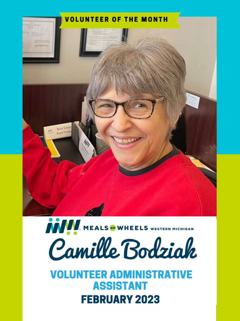 Camille Bodziak is the February 2023 MOWWM volunteer of the month!
