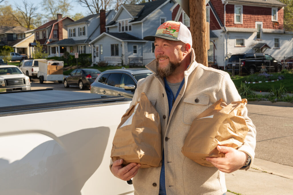 Shawn Kohlhaas delivering Meals on Wheels