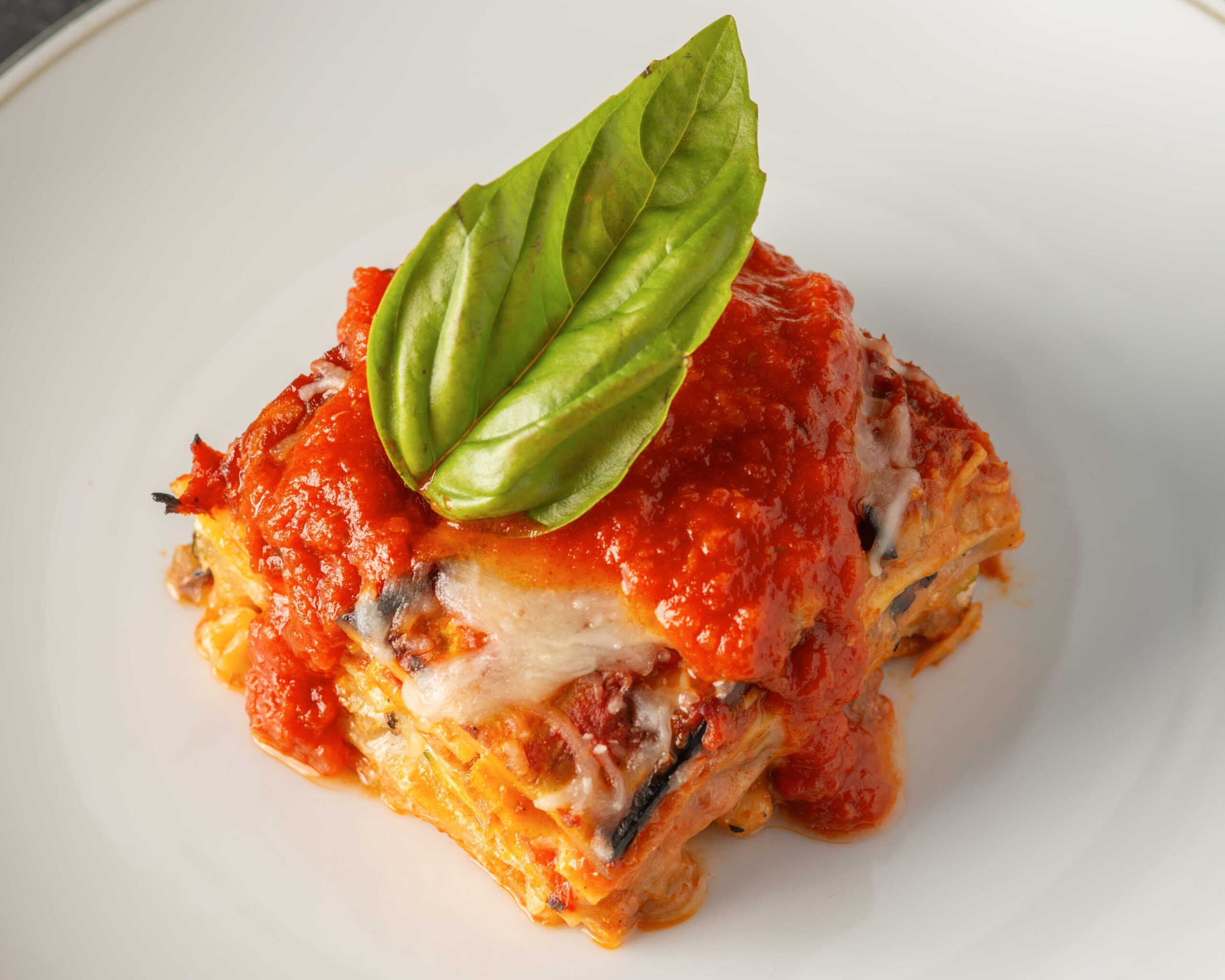 Grilled Vegetable Lasagna on a white plate